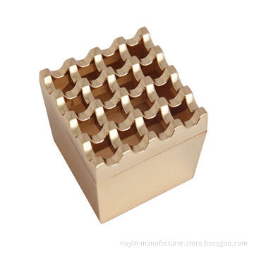 Metal ashtrays with 9 holes, various colors, customized logos and designs welcomed